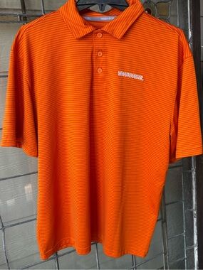 Whataburger Performance Polo Shirt Orange Work Uniform Crew LARGE Pullover